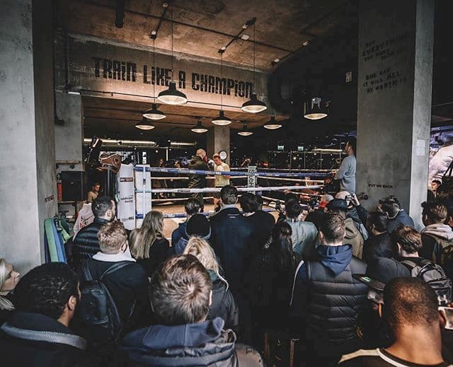 Boxing match with an audience