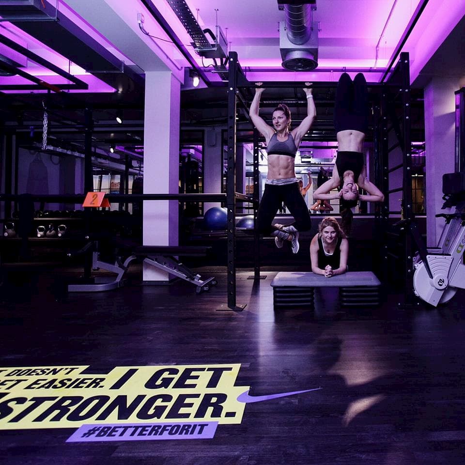 A group of women doing workout