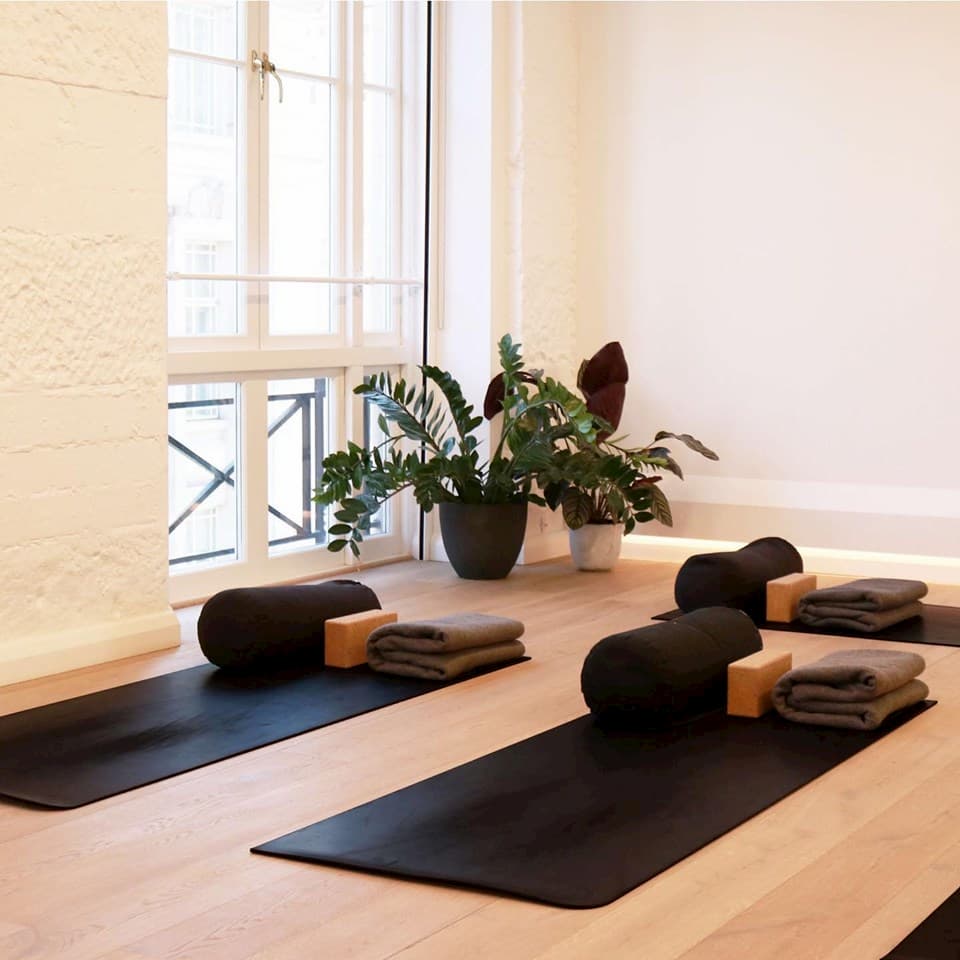 Yoga mats in a stylish room