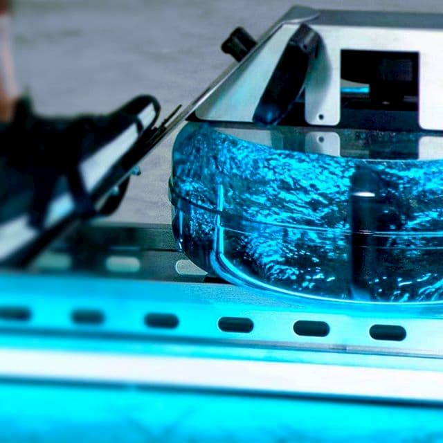 A unique rowing machine with water inside