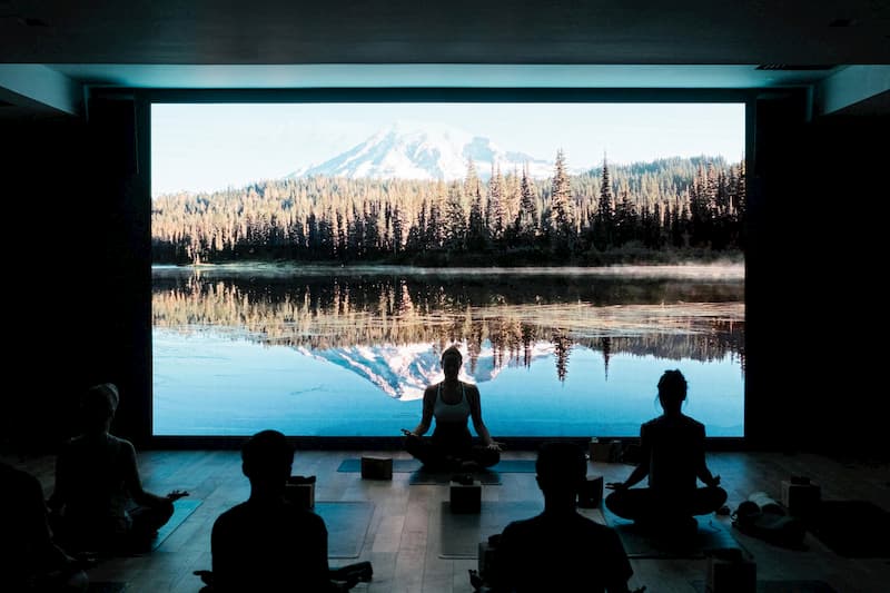 Yoga exercise with fantastic imagery