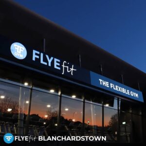 front door with logo