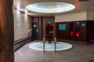 hall with punching bags