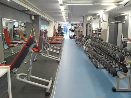 hall with punching bags