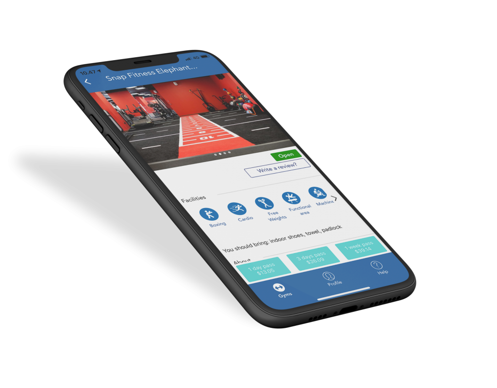 iphone mockup gym view